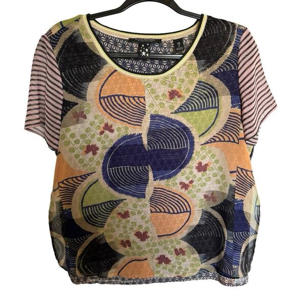 Scotch & Soda Abstract Colorful Pattern Blouse Size 2 - Picture 2 of 10